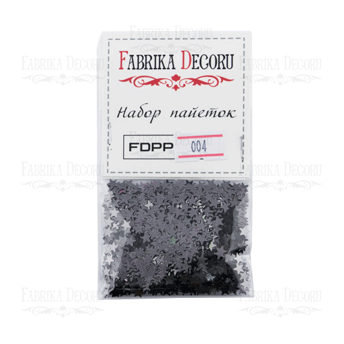 Пайетки-звёздочки 3 мм Фабрика Декору, цвет чёрный (004)