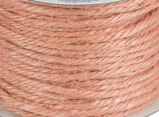 Бечёвка джутовая , цвет персиковый