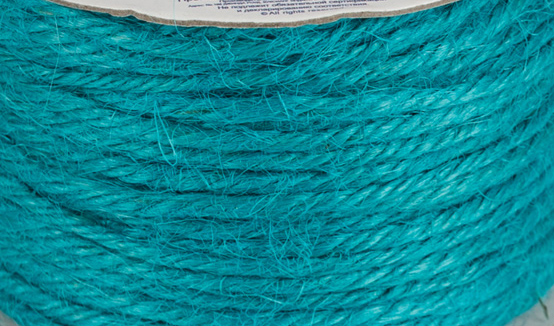 Бечёвка джутовая , цвет бирюзовый