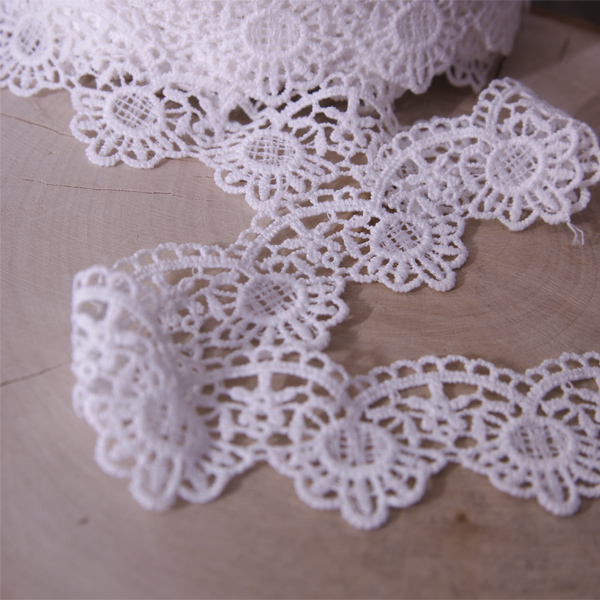 Кружево гипюрное 35 мм , цвет молочный белый (538840)