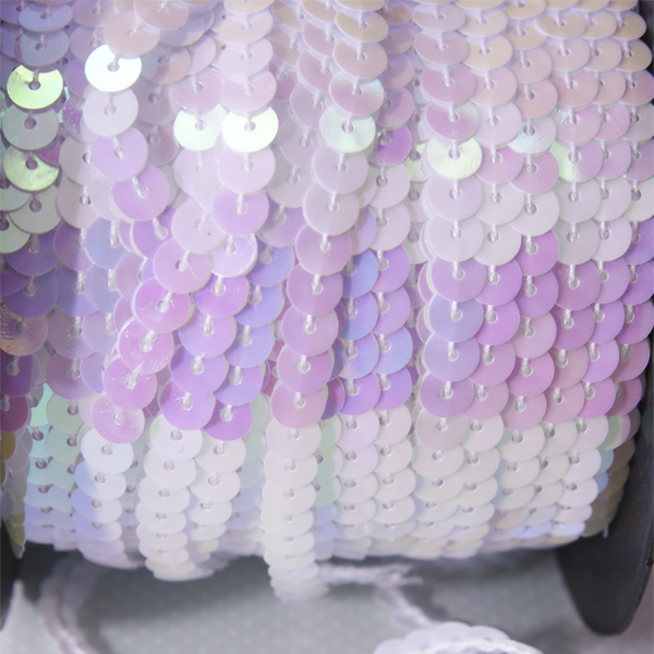 Тесьма из пайеток 6 мм, цвет единорог