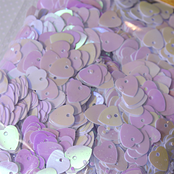 Пайетки плоские "Сердечки 10 мм, 50 грамм, цвет единорог