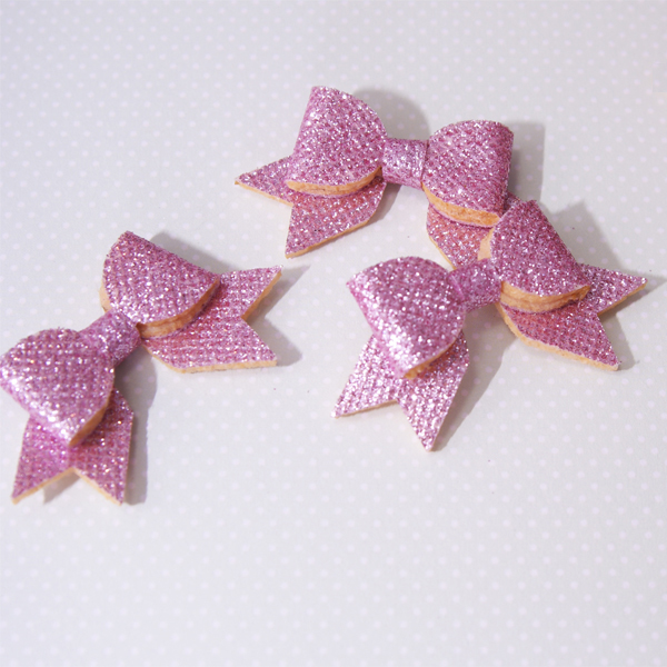 Украшение "Бантик с блёстками", цвет розовый (662)