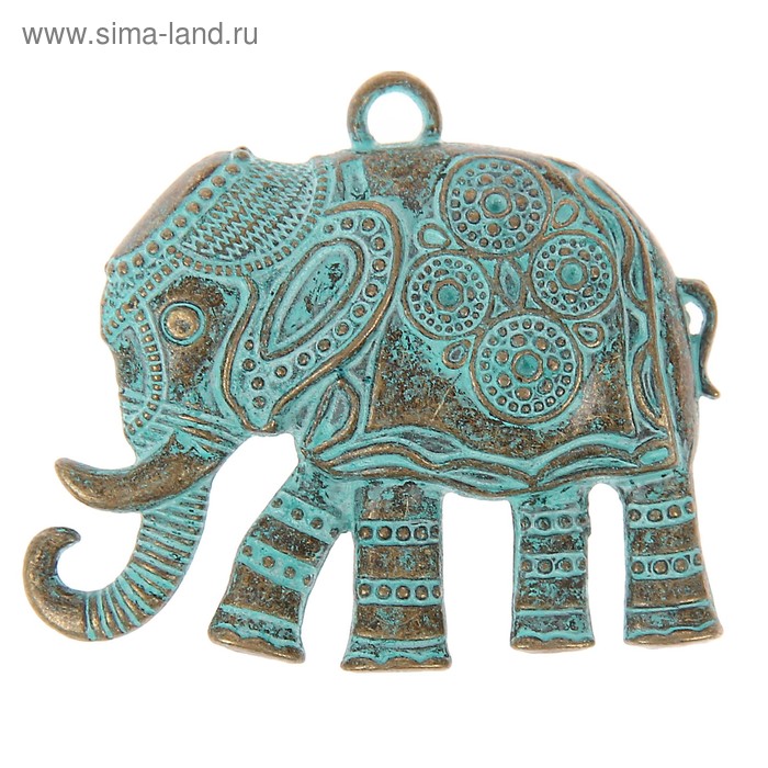 Подвеска металлическая "Индийский слон", цвет бронза с патиной