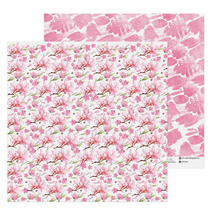 Бумага для скрапбукинга АртУзор "Нежные цветы" (ART547)