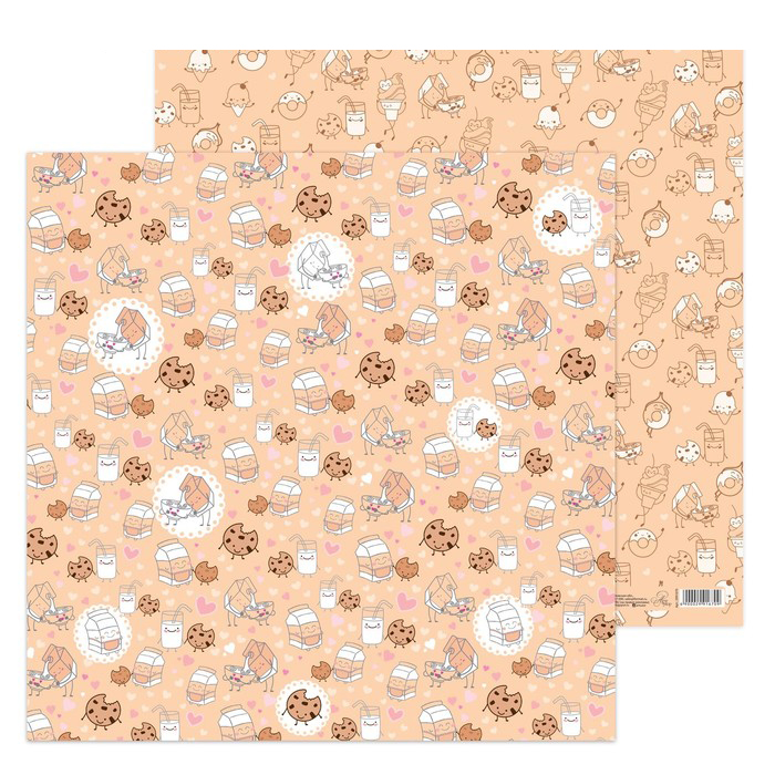 Бумага для скрапбукинга АртУзор "Молочко с печенькой" (ART557)