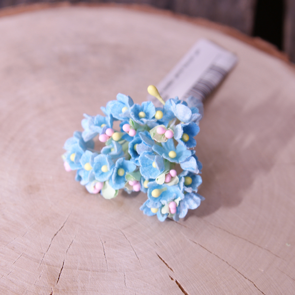 Букетик тканевых цветов "Алиссум", цвет голубой