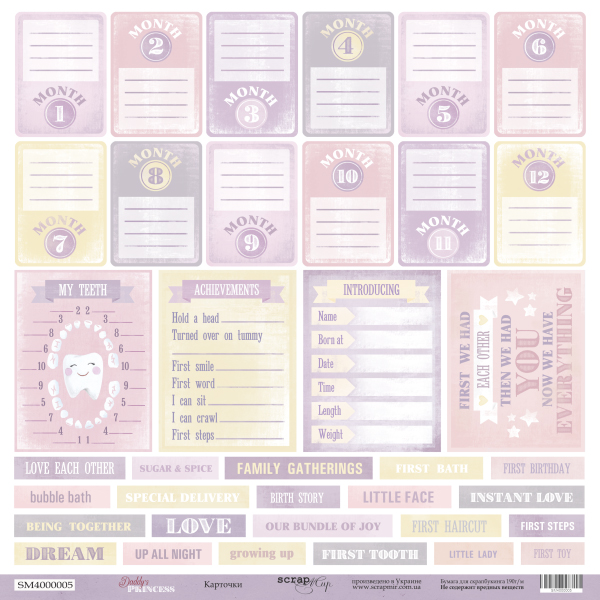 Бумага Scrapмир "Daddy's Princess", Карточки (ENG) (SM323)