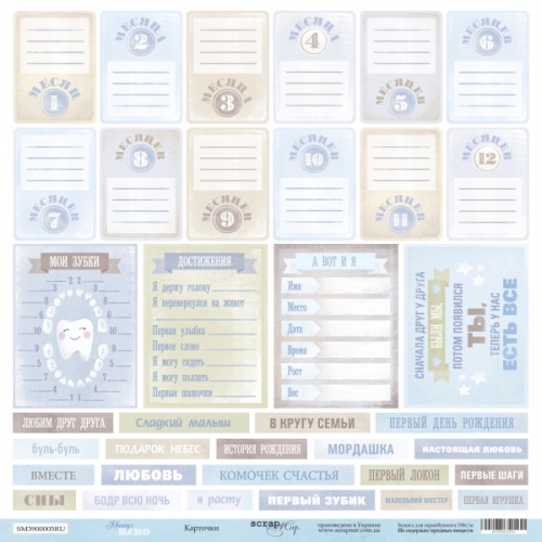 Бумага Scrapмир "Mommy's Hero",Карточки (RU) (SM334)