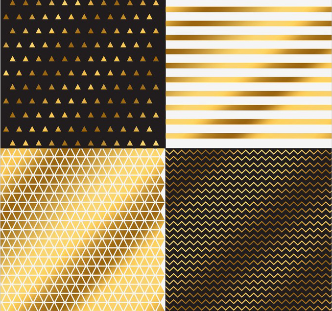 Бумага для скрапбукинга АртУзор с фольгированием "Микс" 4 вида чёрно-белый (ART572)