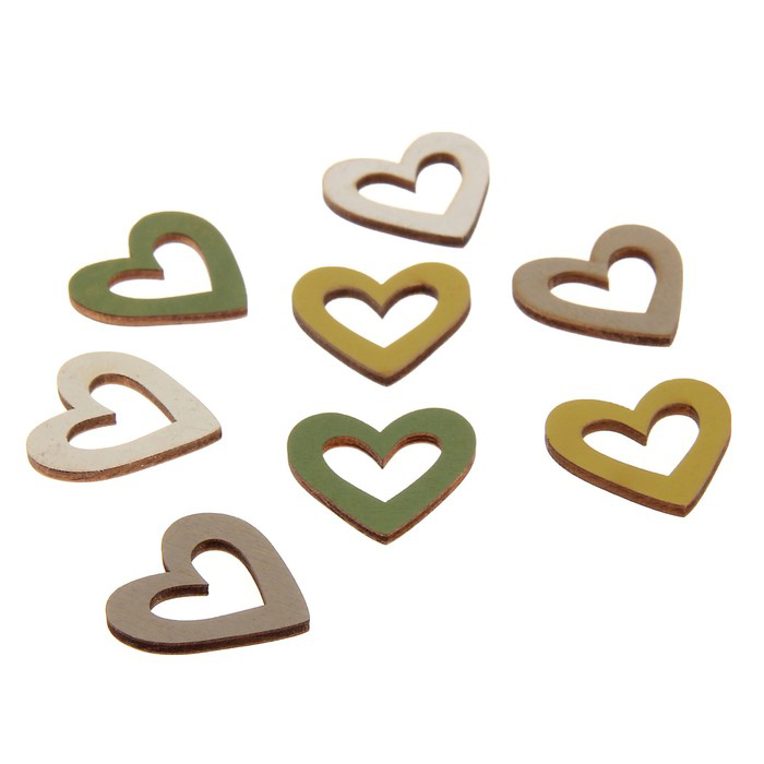 Деревянный декор "Сердечки"