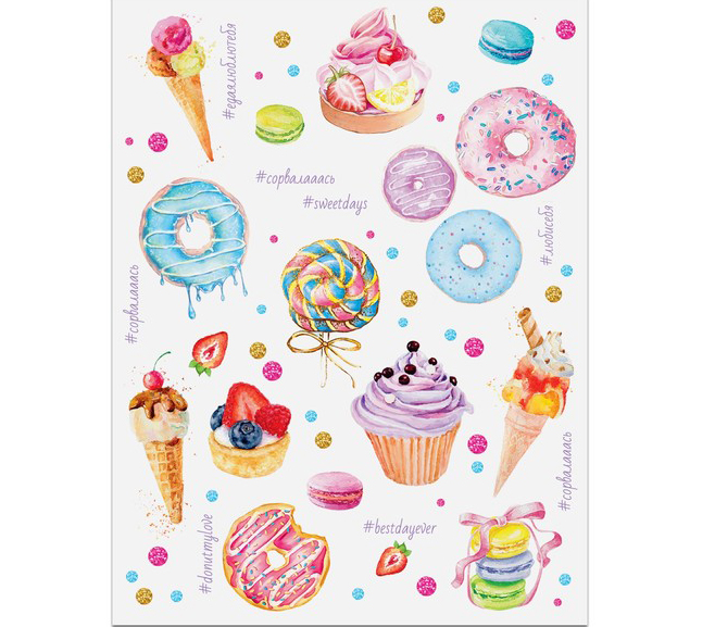 Наклейка Артузор "Сладости" 14 х 21 см