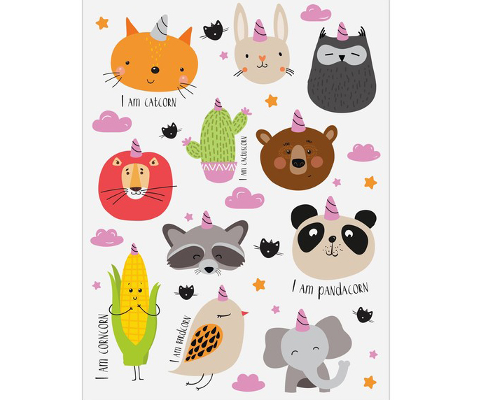 Наклейка Артузор "Милые зверята" 14 х 21 см