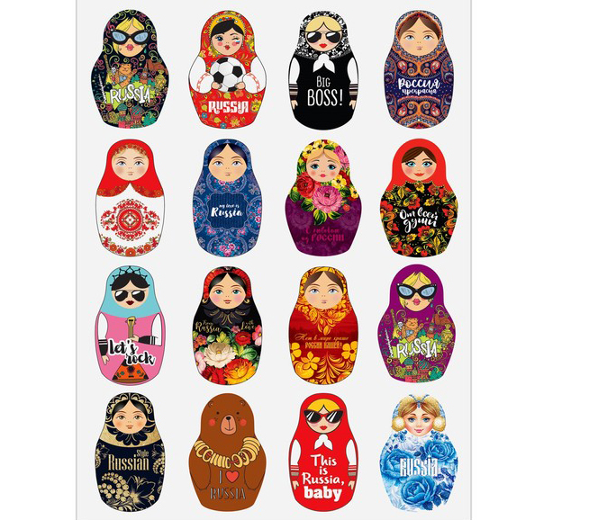 Наклейка Артузор "Русская матрешка" 14 х 21 см