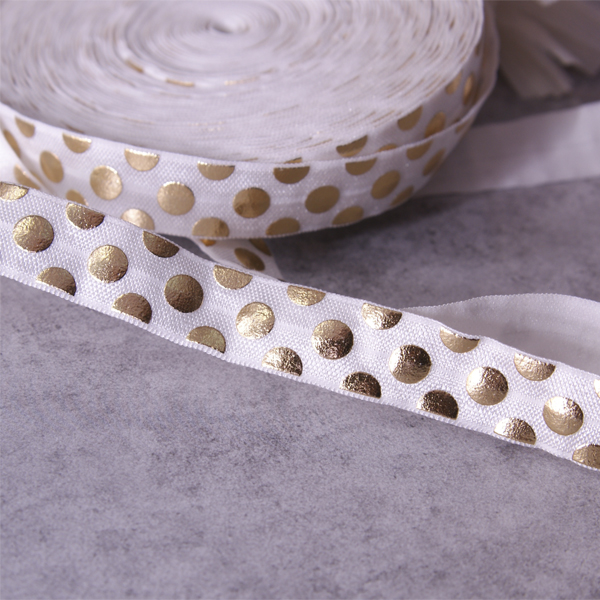 Резинка для блокнотов "Кружочки", золотые на белом