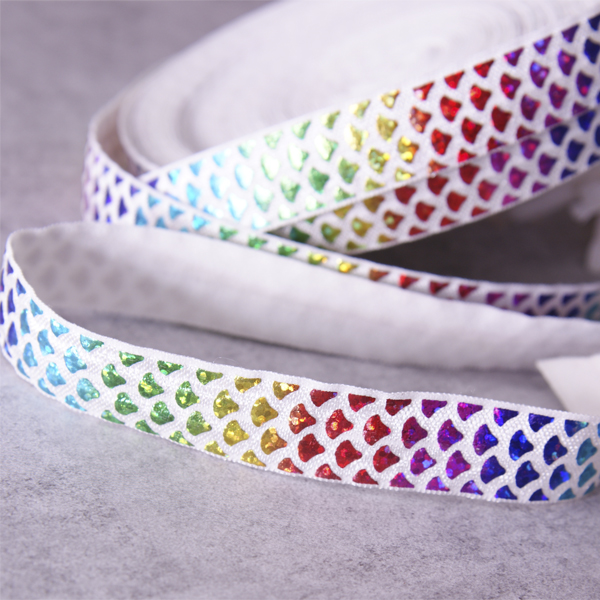 Резинка для блокнотов "Чешуйки", радужные на белом