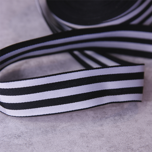 Лента 26 мм черно-белая полоска
