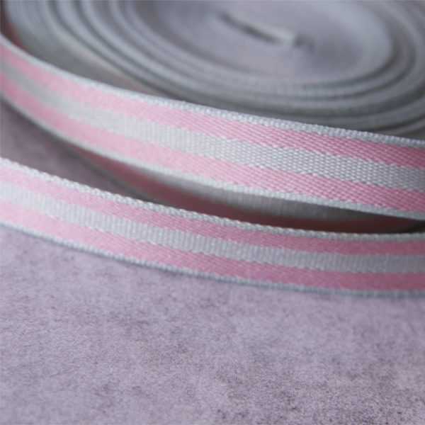 Лента 10 мм бирюзово-розовая полоска