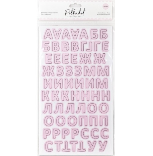 Алфавит из чипборда Polkadot. , цвет зефирный