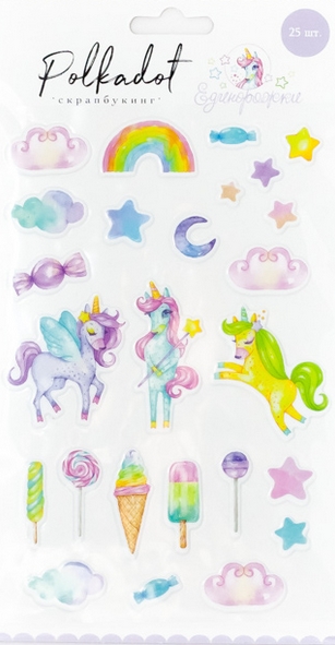 Паффи-стикеры Polkadot "Единорожки"