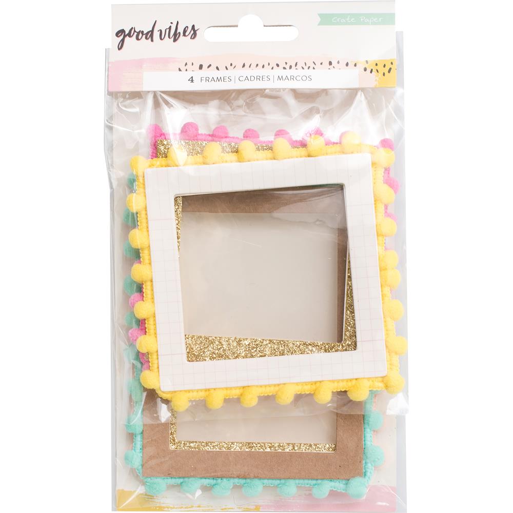 Рамочки Crate Paper с помпонами "Good Vibes"