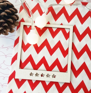 Чипборд WoodCraft "Полароид со звездочками"