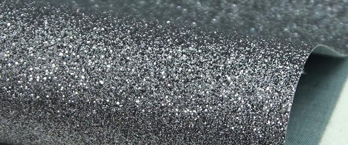 Ткань с мелким глиттером 35 х 50 см , цвет серебряный графит