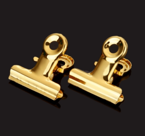 Зажим канцелярский 3 см, цвет золотой, 1 шт (681)