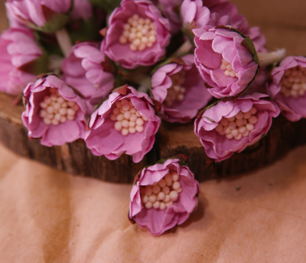 Цветок шиповника, цвет розово-сиреневый,1 шт