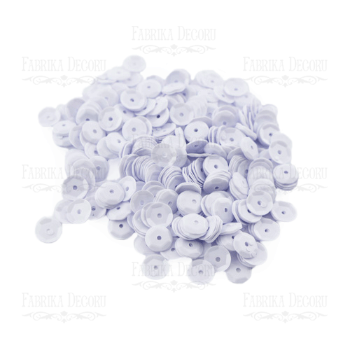 Пайетки 6 мм Фабрика Декору, цвет белый