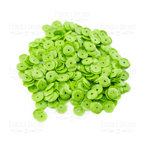 Пайетки 6 мм Фабрика Декору, цвет салатовый