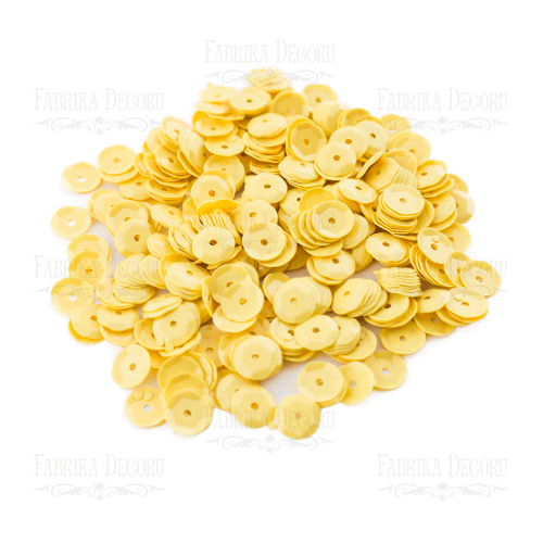 Пайетки 6 мм Фабрика Декору, цвет жёлтый