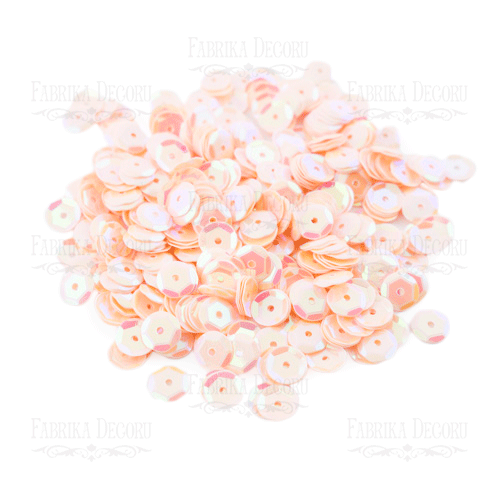 Пайетки 6 мм Фабрика Декору, цвет персиковый перламутр