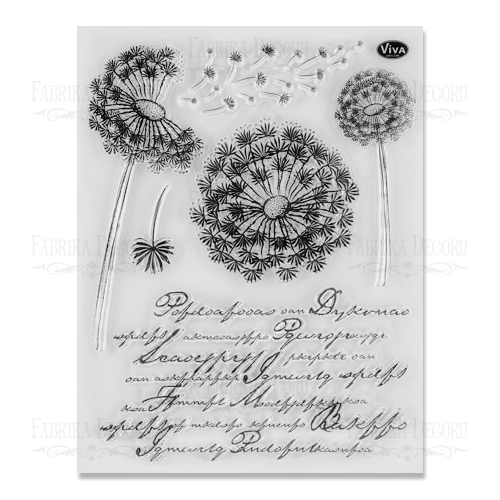 Набор штампов Фабрика Декору " Одуванчики и текст"