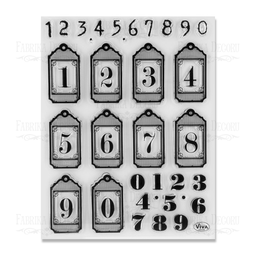 Набор штампов Фабрика Декору "Цифры- теги"