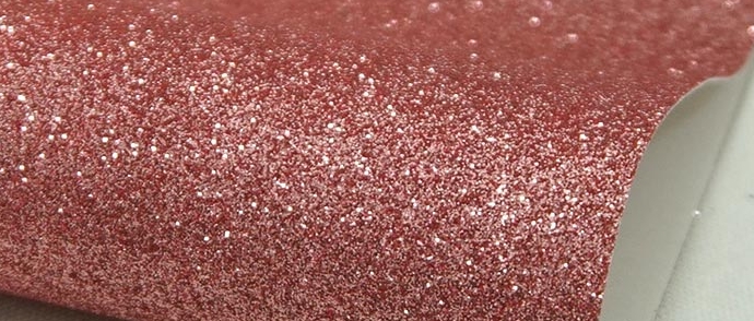 Ткань с глиттером 35 х 50 см , цвет розовый закат