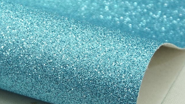 Ткань с глиттером 35 х 50 см , цвет голубой
