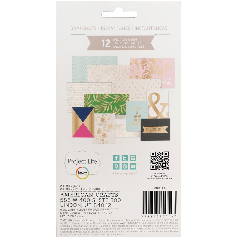 Набор фольгированных карточек Project Life "Snapshots"
