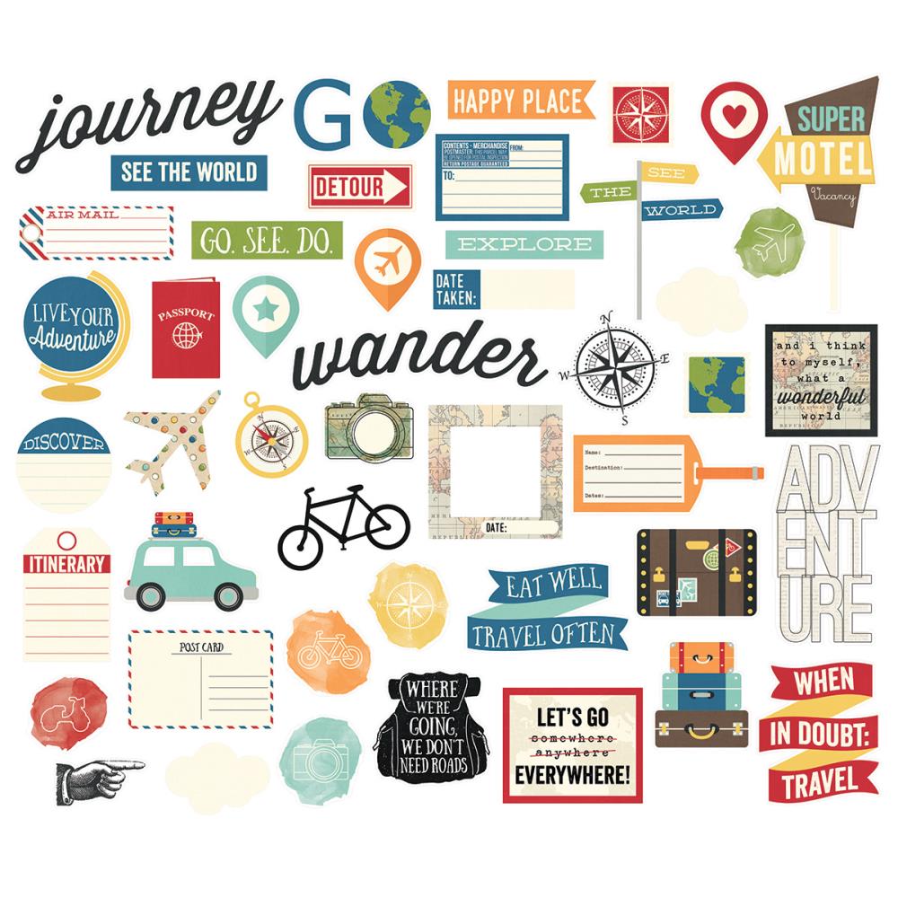 Набор картонной вырубки Simple Stories "Travel Notes"