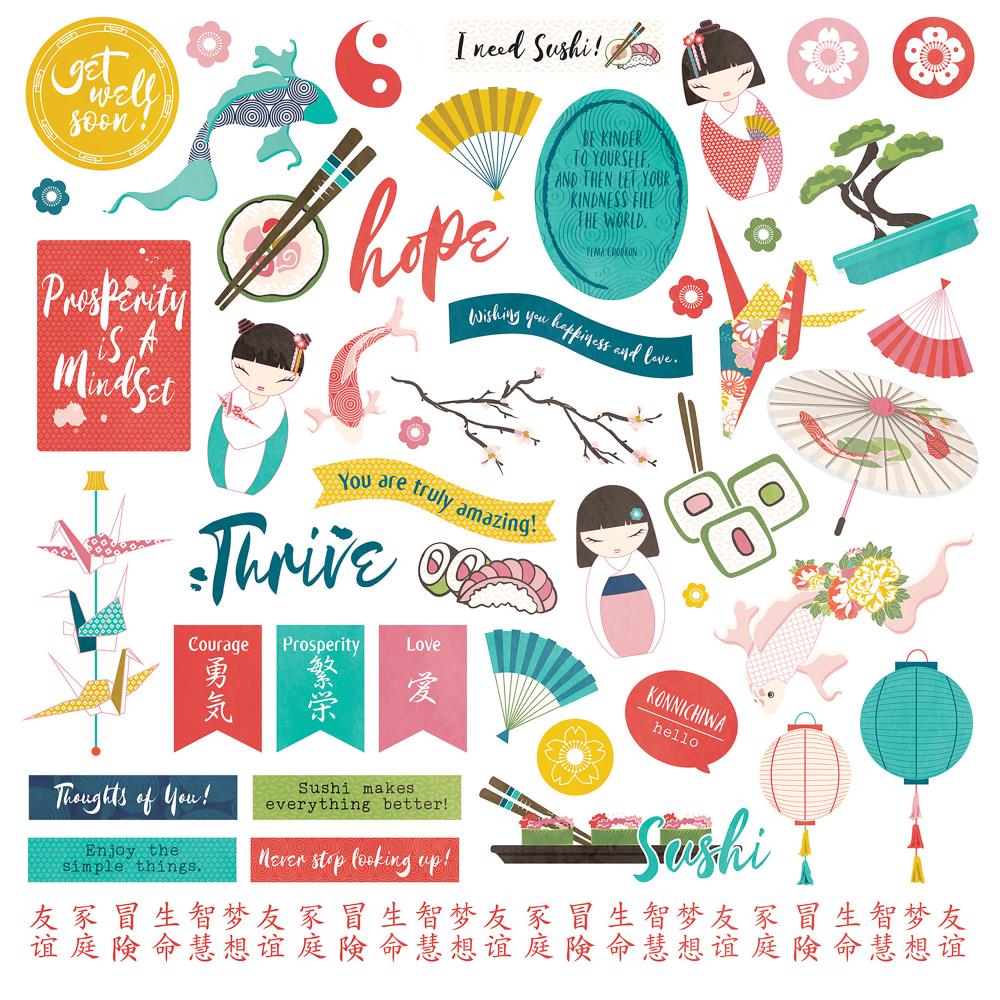 Картонные наклейки Photoplay "Paper Crane", 30 х 30 см