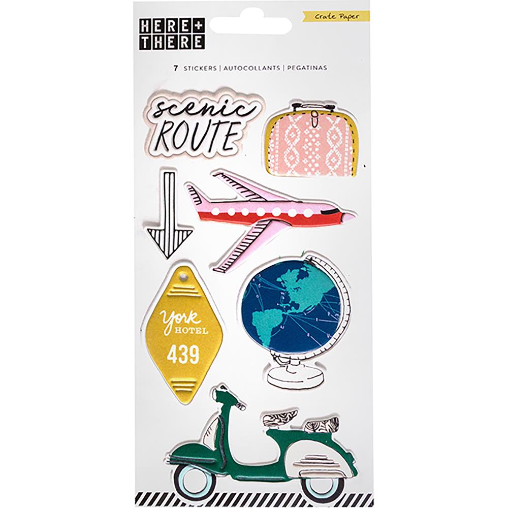 "Пухлые" Puffy наклейки Crate Paper "Here & There"