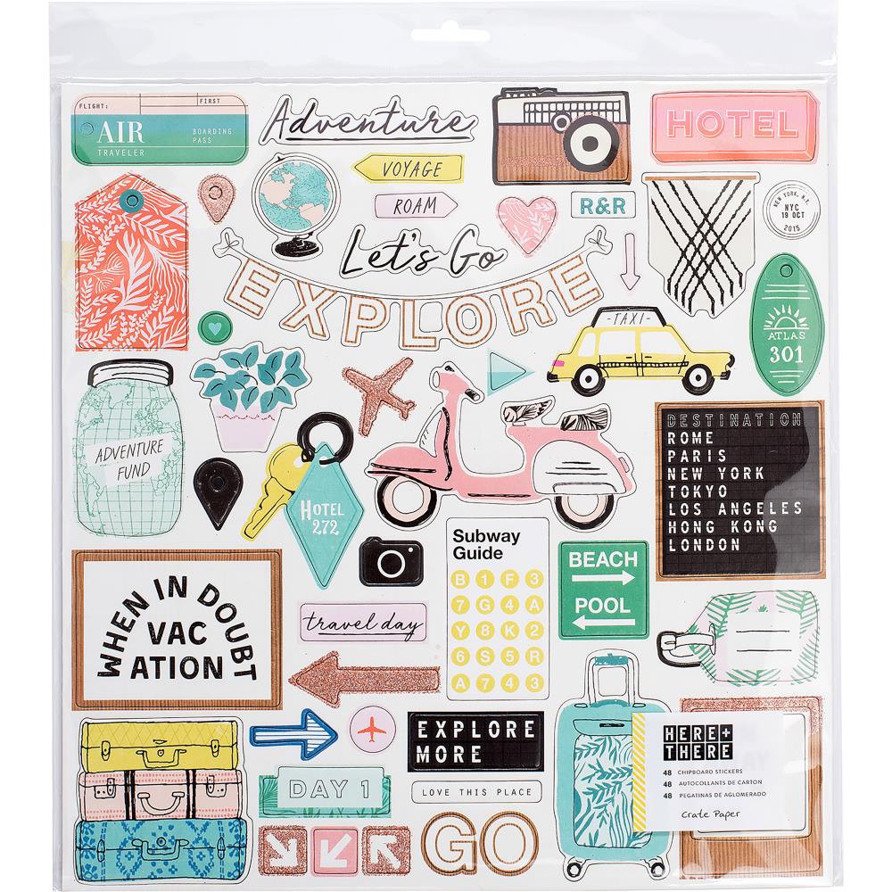 Чипборд Crate Paper "Here & There", 30 х 30 см