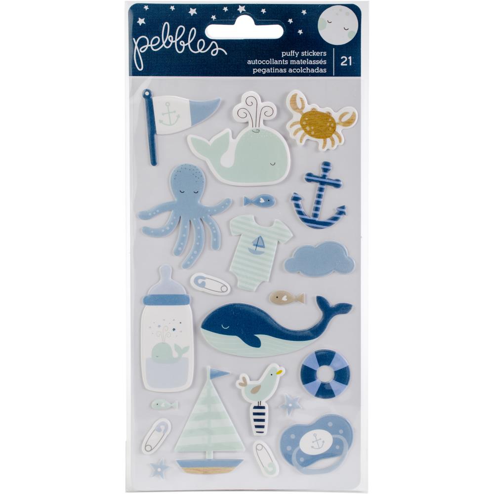 "Пухлые" Puffy наклейки Pebbles "Night Night Baby Boy"