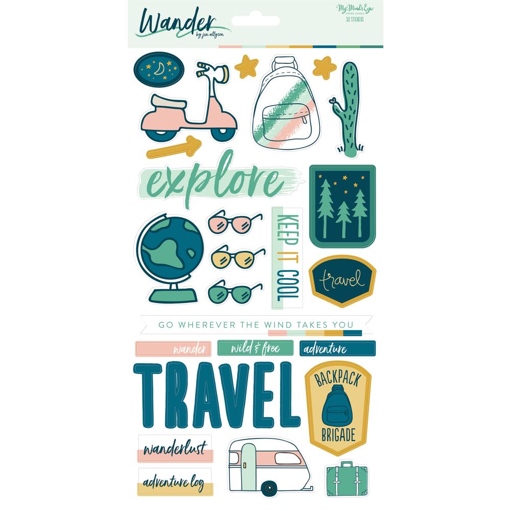 Наклейки My Minds Eye "Wander" ,15 х 30 см