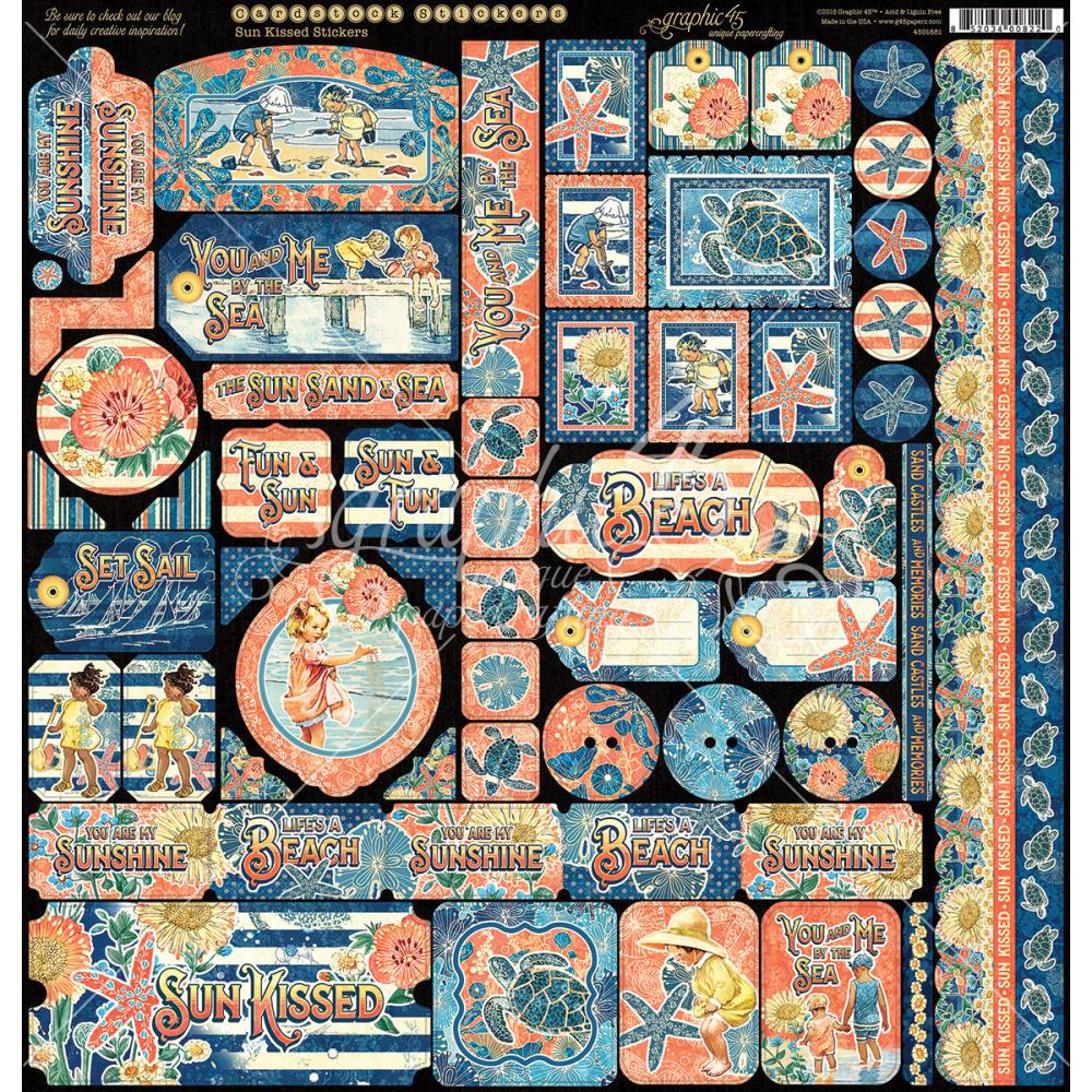 Картонные наклейки Graphic 45 "Sun Kissed" 30 х 30 см