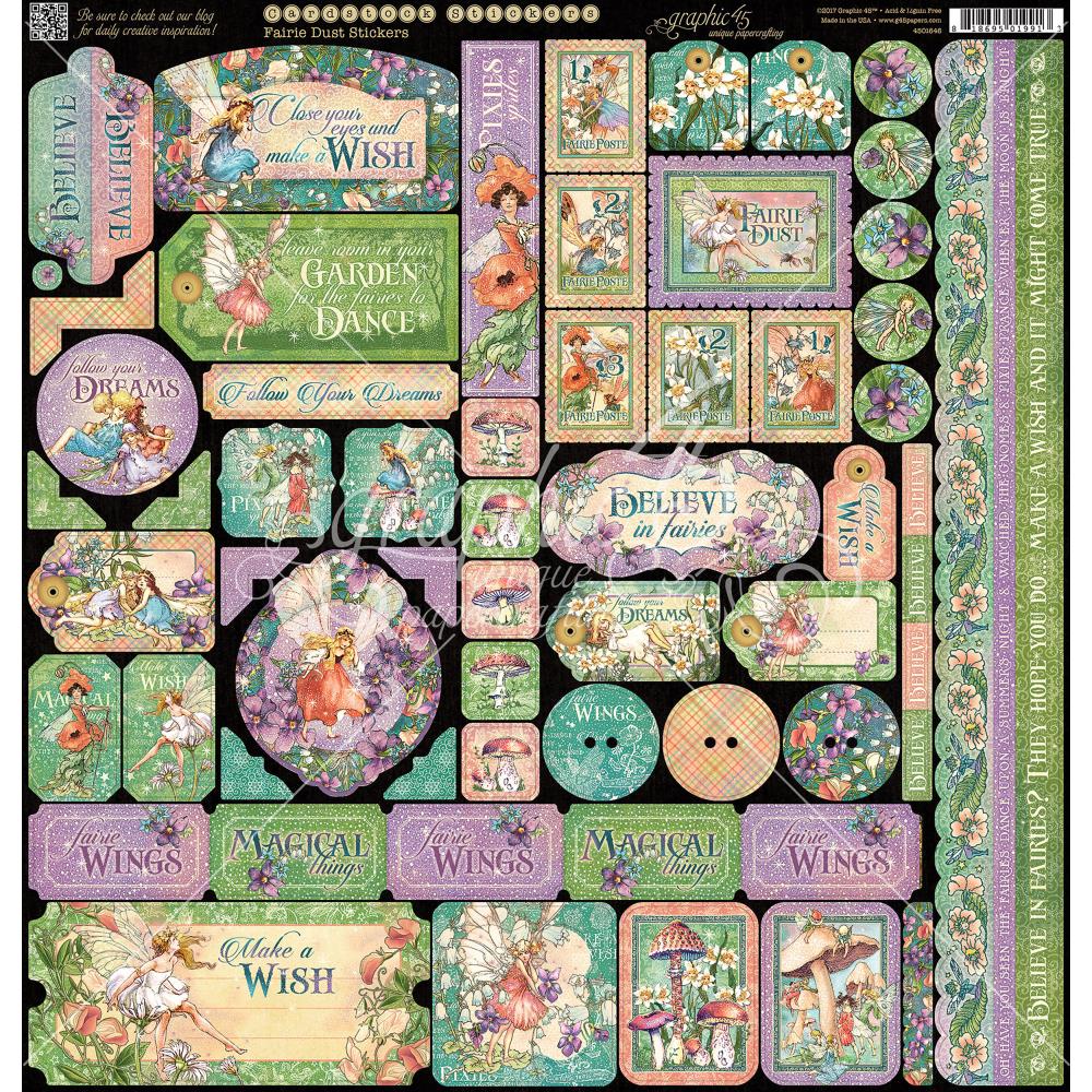 Картонные наклейки Graphic 45 "Fairie Dust " 30 х 30 см