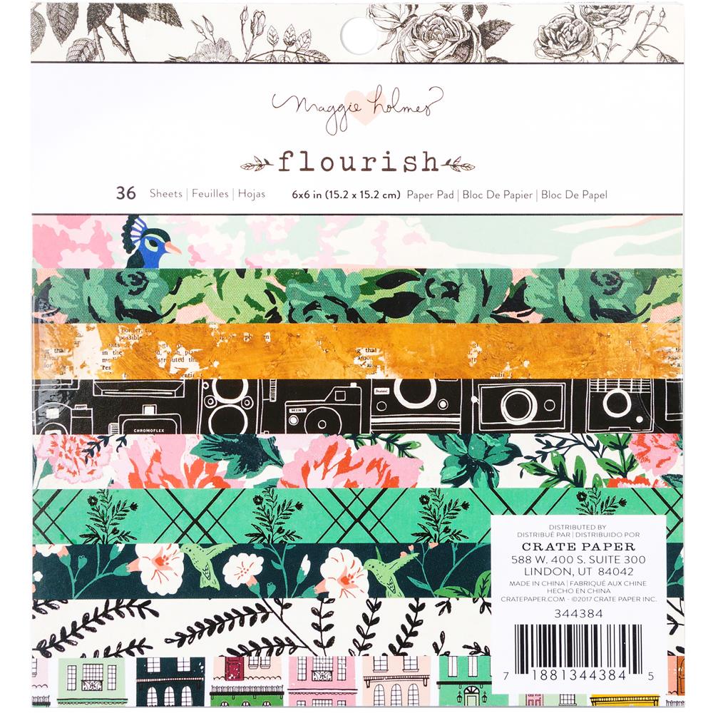Набор бумаги 15 х 15 см Crate Paper " Flourish"