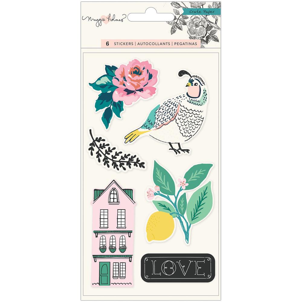 "Пухлые" Puffy наклейки Crate Paper "Flourish"