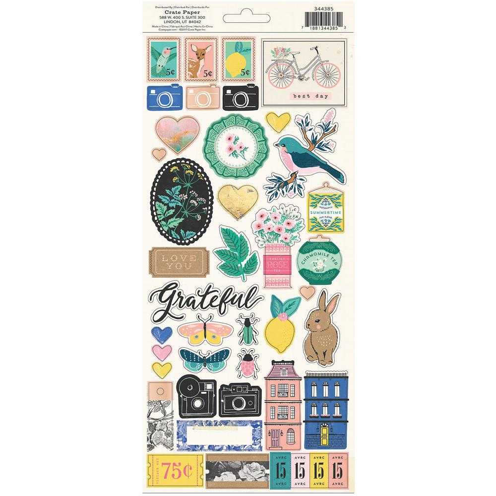 Картонные наклейки Crate Paper "Flourish", 15 х 30 см