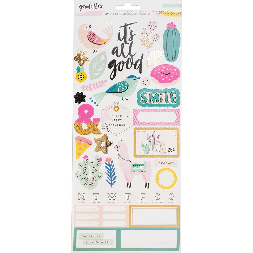 Картонные наклейки Crate Paper "Good Vibes", 15 х 30 см